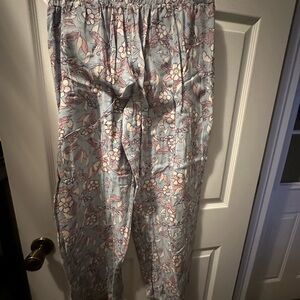 Gypsies & Moondust Floral Pajama Pants - Blue and Pink